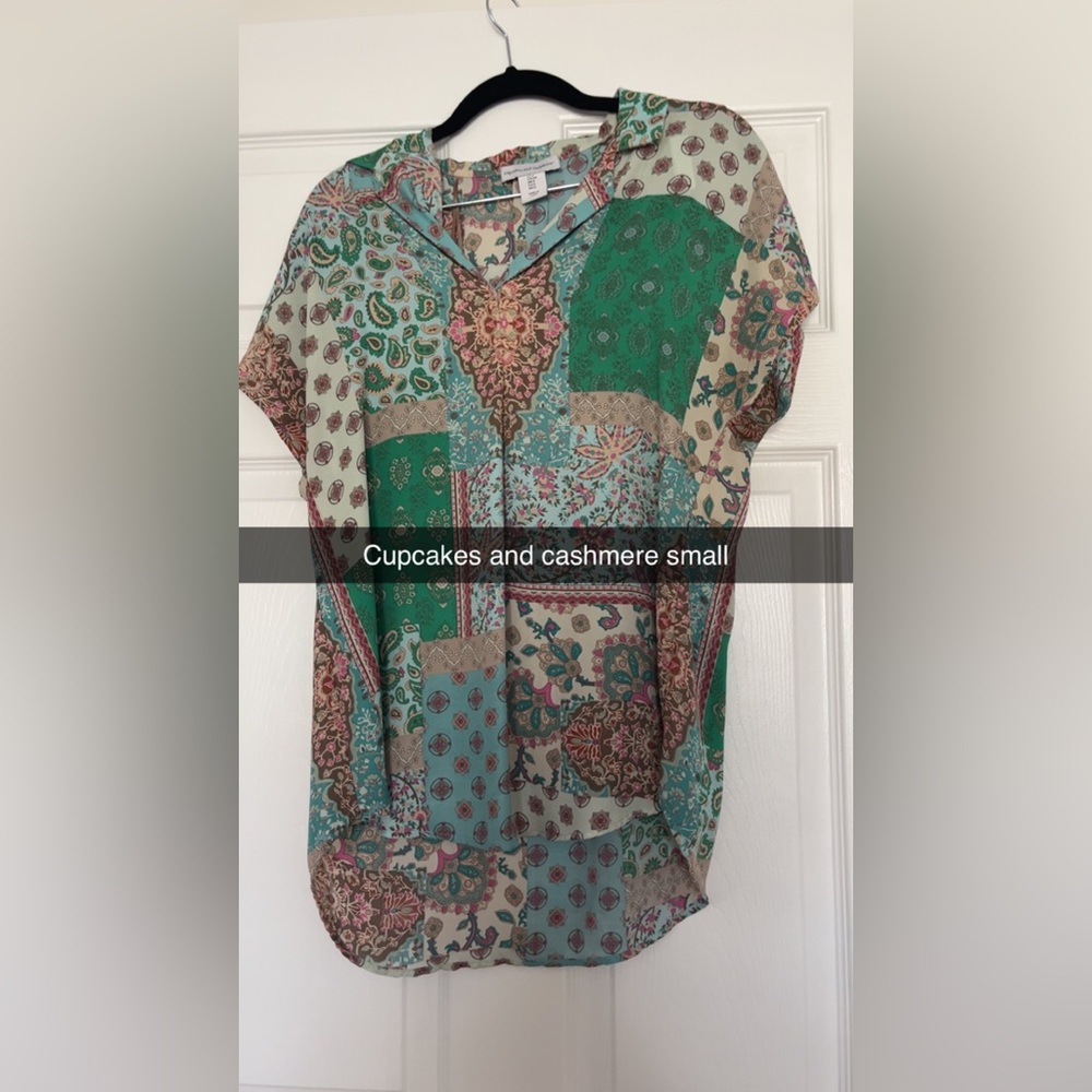 Cupcakes & Cashmere Multicolor Patchwork Top